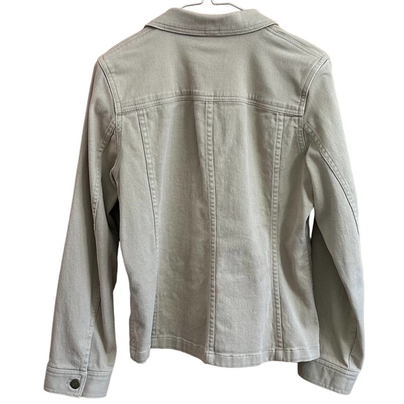 EUC, Jones Sport Women's Tan Sz Small Long Sleeve Metal Button Jacket w/stretch - Picture 2 of 15